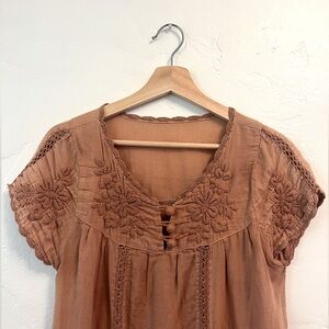 Plant dyed embroidered dress